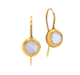 Nava Zahavi Yellow Gold Small Moonstone Drop Earrings