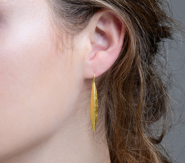 Nava Zahavi Solid 24K Gold Drop Earrings