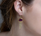 Nava Zahavi Yellow Gold Ruby Celebrity Earrings