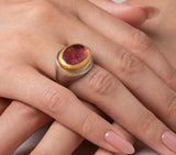 Nava Zahavi Yellow Gold Pink Tourmaline Ring