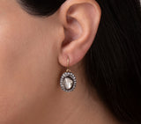 Nava Zahavi Oval Rough Cut Diamond Earrings