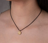Nava Zahavi Black Garnet Necklace with 18K Solid Gold Pendant