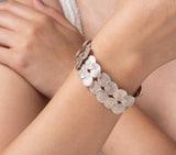 Nava Zahavi Matt Sterling Silver Coin Bracelet