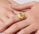 Nava Zahavi Yellow Gold Green Emerald  Ring