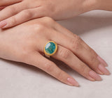Nava Zahavi Yellow Gold Green-Blue Opal Ring