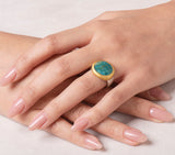 Nava Zahavi Yellow Gold Green-Blue Opal Ring