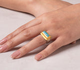 Nava Zahavi Yellow Gold Turquoise Tory Ring