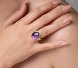 Nava Zahavi Yellow Gold Oval Amethyst Ring