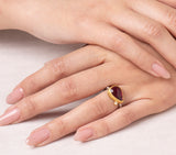 Nava Zahavi Yellow Gold Diamond Garnet Ring