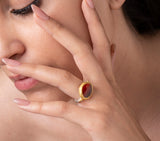 Nava Zahavi Yellow Gold Carnelian Pumpkin Ring
