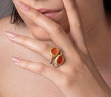 Nava Zahavi Yellow Gold Carnelian Pumpkin Ring