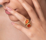Nava Zahavi Yellow Gold Carnelian Pumpkin Ring
