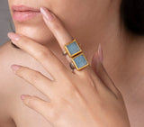 Nava Zahavi Yellow Gold Aqua Determination Ring