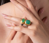 Nava Zahavi Yellow Gold Chrysoprase Planet Ring
