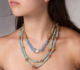 Nava Zahavi Amber and Aquamarine Necklace