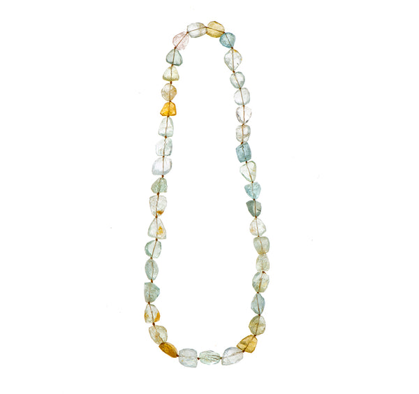 Nava Zahavi Long Multi-Color Aquamarine Nugget Necklace