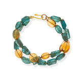 Nava Zahavi Double-Wrap Apatite and Citrine Bracelet