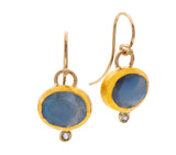 Nava Zahavi Yellow Gold Labradorite and Diamond Earrings
