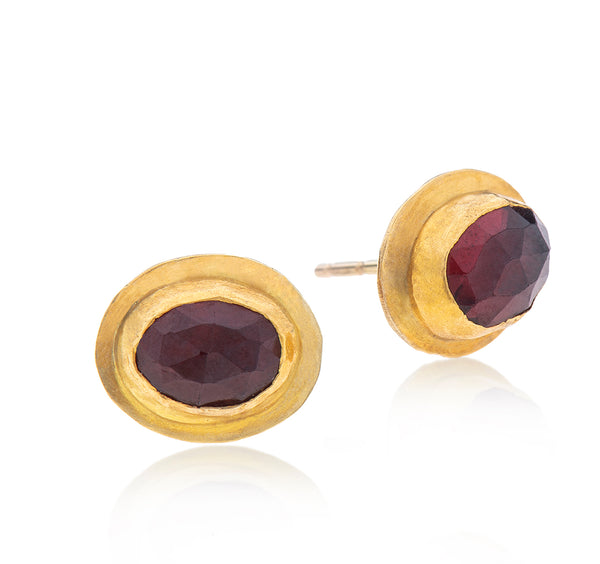 Nava Zahavi Yellow Gold Tourmaline Stud Earrings