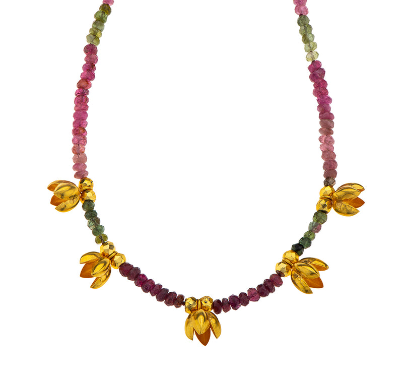 Nava Zahavi Tourmaline Flower Bells Necklace