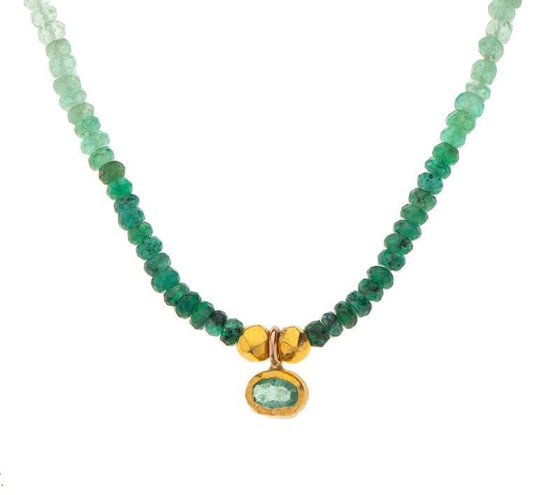 Nava Zahavi Emerald Yellow Gold Necklace