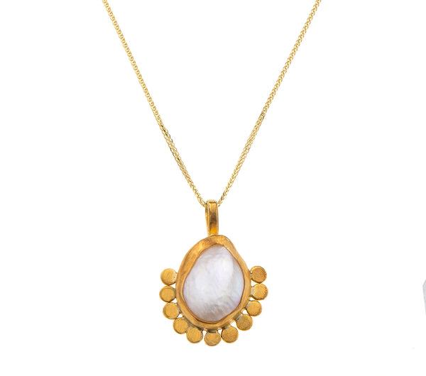 Nava Zahavi Yellow Gold Wild Fresh Water Pearl Necklace