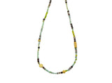 Nava Zahavi Yellow Gold Delicate Jade, Peridot, and Turquoise Necklace