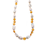 Nava Zahavi Mixed Necklace of Giant Freshwater Pearls and Citrine