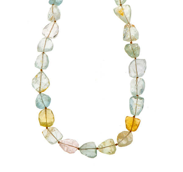 Nava Zahavi Long Multi-Color Aquamarine Nugget Necklace