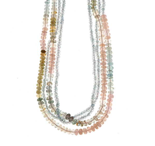 Nava Zahavi Long 80" Colorful Aquamarine Necklace
