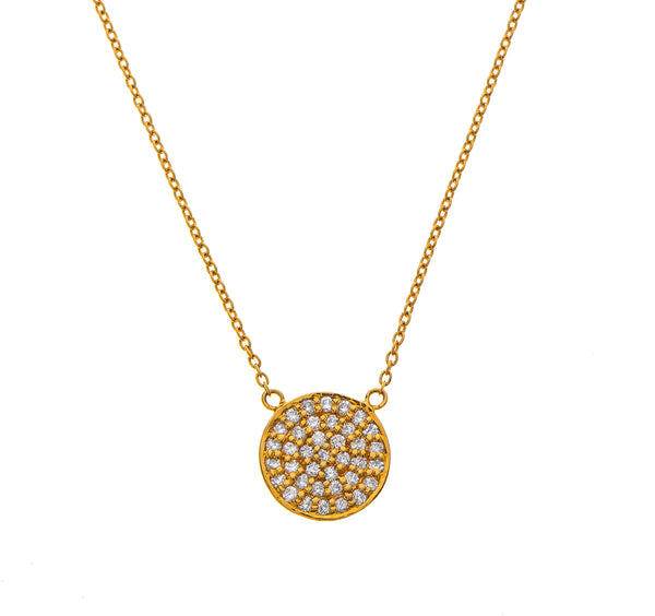 Nava Zahavi Yellow Gold Chain Pendant Set with Diamonds