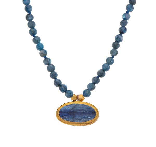 Nava Zahavi Yellow Gold Kyanite Necklace
