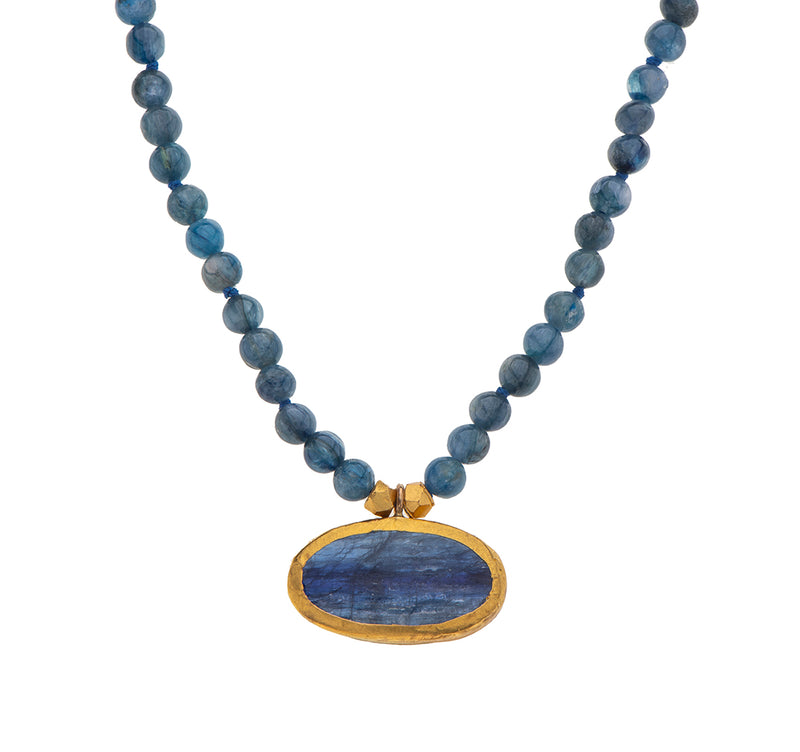 Nava Zahavi Yellow Gold Kyanite Necklace