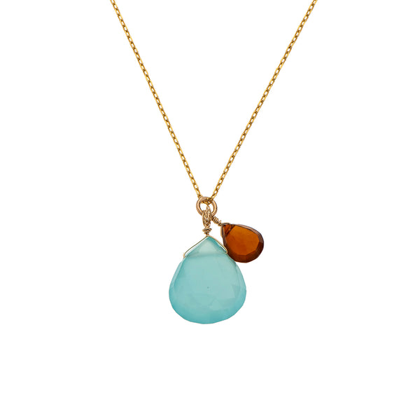 Nava Zahavi Gold Vermeil Chain with Chalcedony and Andalusite Drops