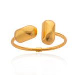 Italian 24K Gold Plated Cuff Bracelet with Large Nuggets