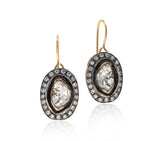 Nava Zahavi Oval Rough Cut Diamond Earrings