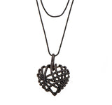 Nava Zahavi Silver and Diamonds Heart Breaker Necklace