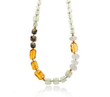 Mixed Gemstone Necklace of Green Amethyst, Citrine, Moonstone and Labradorite