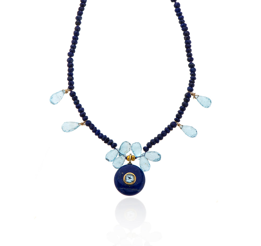 Nava Zahavi Lapis & Blue Topaz Necklace