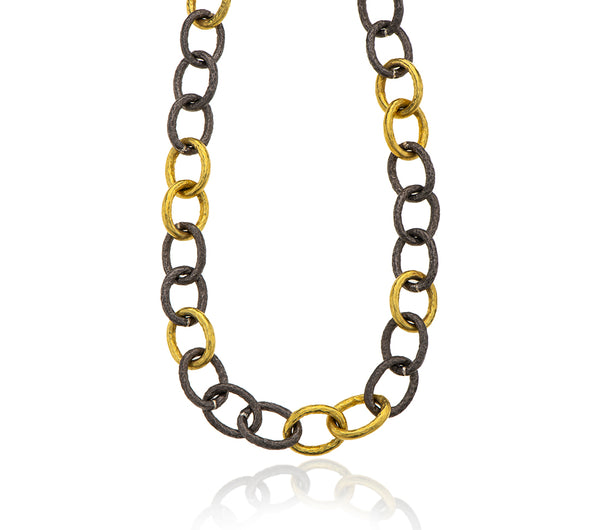 Nava Zahavi 22K Yellow Gold & Oxidized Sterling Silver Links Necklace