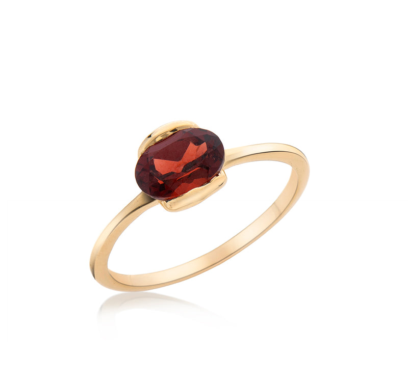 Nava Zahavi 18K Gold Ring Set with Garnet
