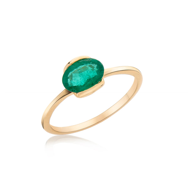 Nava Zahavi 18K Gold Ring Set with Emerald