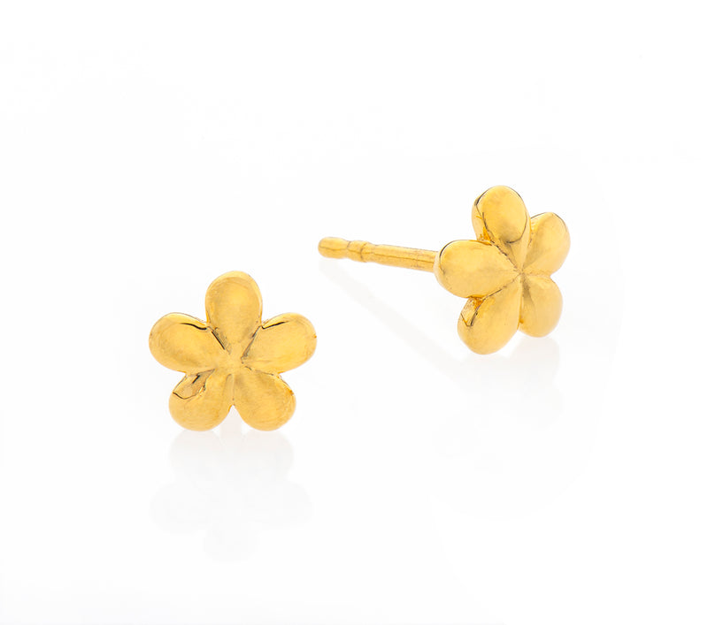 Nava Zahavi Flower Stud 18K Yellow Gold Earrings
