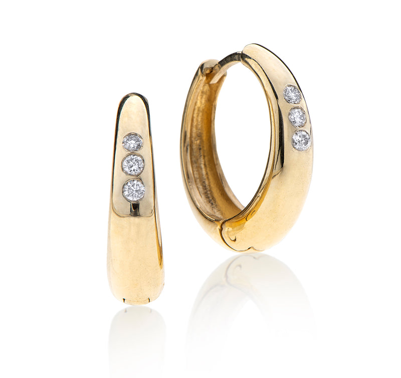 Nava Zahavi 14K Yellow Gold and Diamond Gypsy Earrings