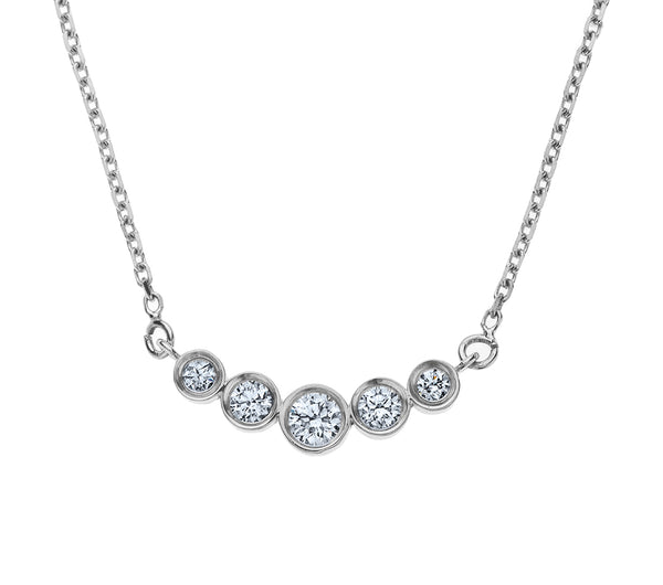 Nava Zahavi 14K White Gold Necklace with 5 Diamonds