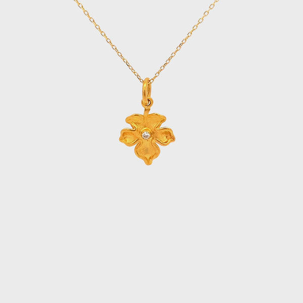 Nava Zahavi Flower Leaf Necklace