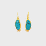 Nava Zahavi Yellow Gold Diamonds Arizona Turquoise Earrings