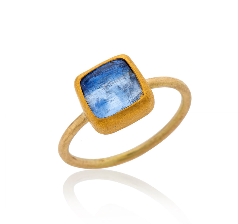 Nava Zahavi Yellow Gold Tanzanite Square Ring
