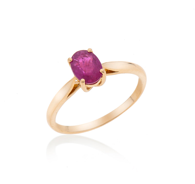 Nava Zahavi Yellow Gold Radiant Ruby Ring