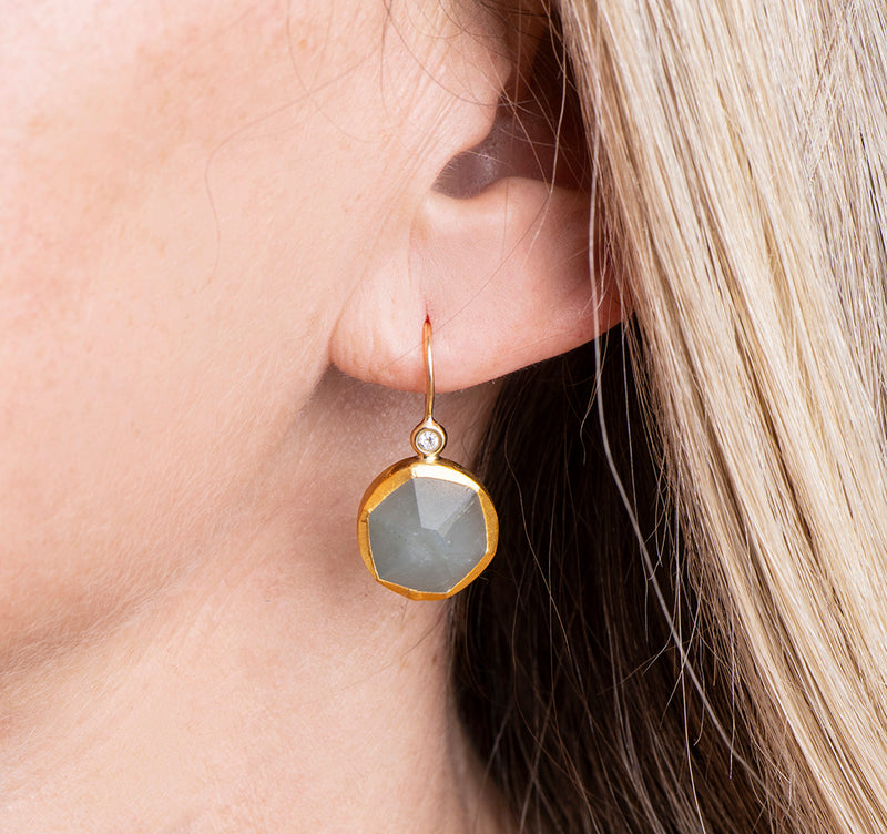 Edgy Raw Aquamarine Drop and Dangle Earrings - Ringcrush